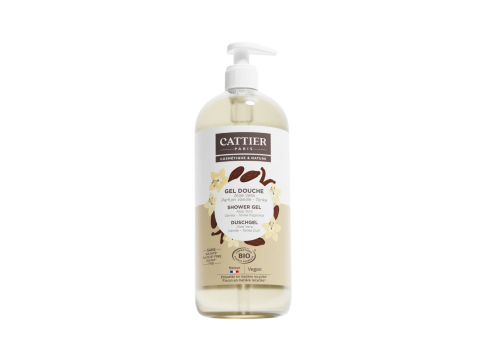 CATTIER - Gel douche aloe-vera Bio parfum vanille tonka 1L