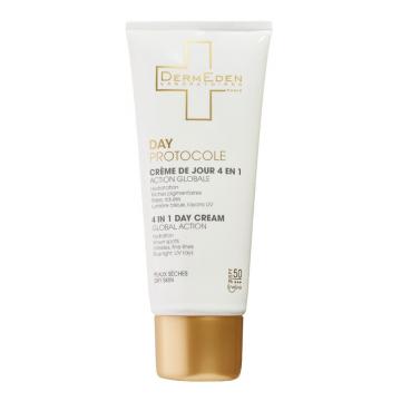 DERMEDEN - DAY PROTOCOLE - Crème de Jour 4 en 1 Action globale anti-âge SPF50 50ml