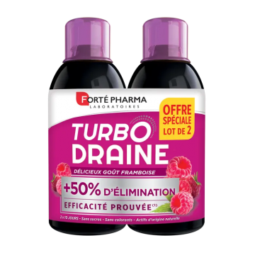 FORT&Eacute; PHARMA - Turbodraine - Go&ucirc;t framboise 500ml duo