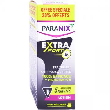 PARANIX EXTRA FORT- Anti-poux & lentes en  5mn 200ml peigne metal inclus