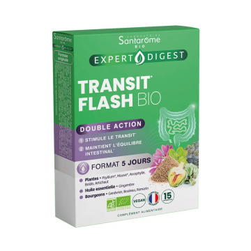 SANTAROME - Expert Digest - Transit Flash Bio Double Action 15 comprimés 5 jours