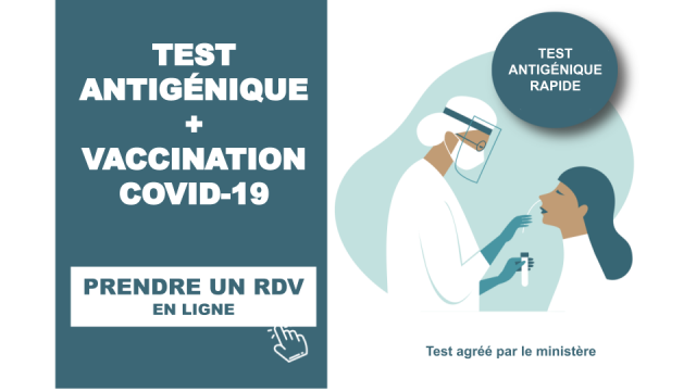 Prendre rendez-vous Test Antigénique / Vaccination COVID-19