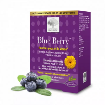 NEW NORDIC - Blue Berry - Pour les yeux et la vision 120 comprim&eacute;s