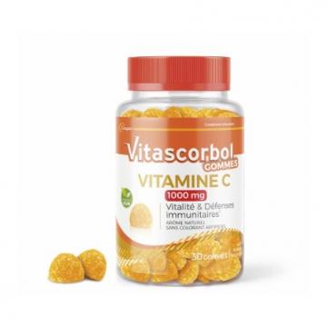 VITASCORBOL - Gommes Vitamine C 1000mg Vitalité & Défense Immunitaires x 30 gommes